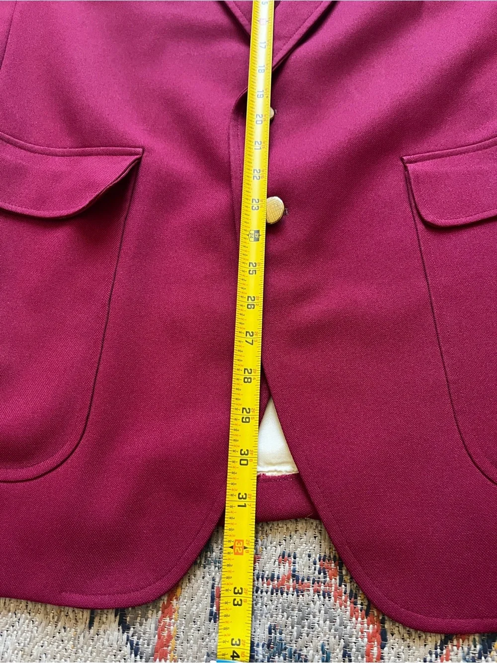 Kuppenheimer Men's Burgundy Sport Coat with Gold Buttons Size Photos*